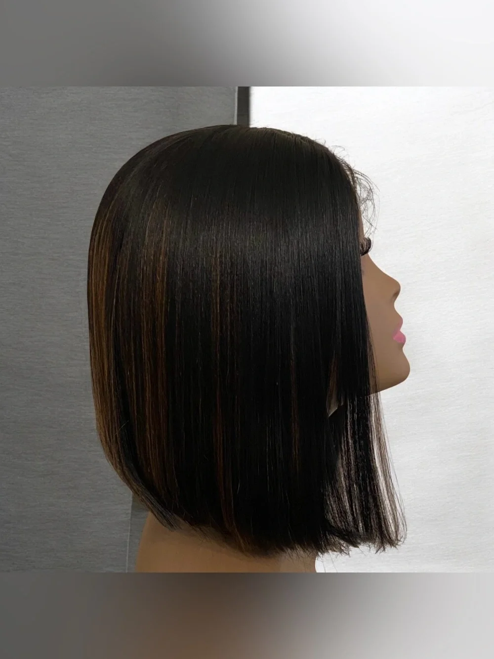 Black Straight Center-Part Bob Wig - Sleek Women Hair